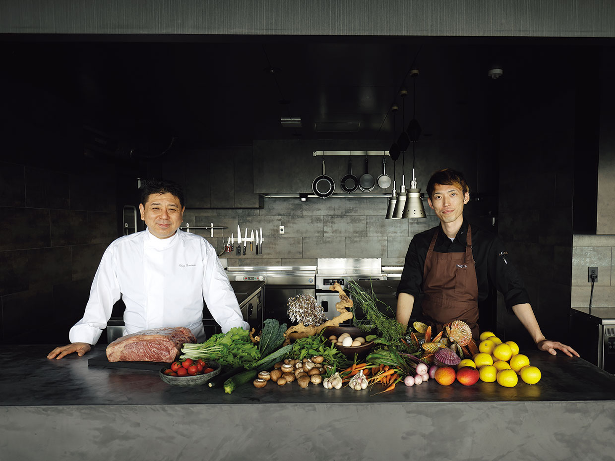 下村浩司シェフ（左）、井原尚徳シェフ（右）による高知でのコラボイベント